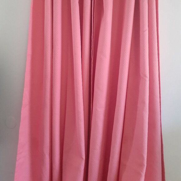 Grommet Top Pink Drapes Heavyweight Window Curtain Set of Two Diamond Pattern - Picture 5 of 10